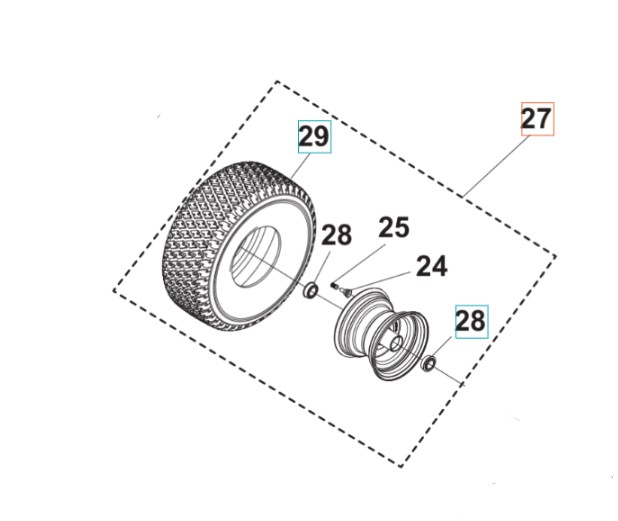 Hjulkit TS 112, TS 114, TC 215T, TC 220T, TS 112, TS 114, TS 215T, TS 217T i gruppen Reservdele hos GPLSHOP (5311479-41)