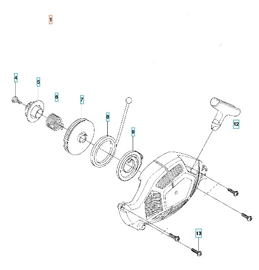 Starter Husqvarna 439 i gruppen Reservdele / Reservedele Motorsave / Reservdele Husqvarna 439 hos GPLSHOP (5793098-01)